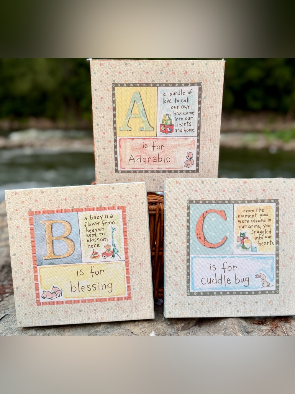 DEMDACO Lori Seibert ABC Nursery Wall Art Canvas Set A B C Decor